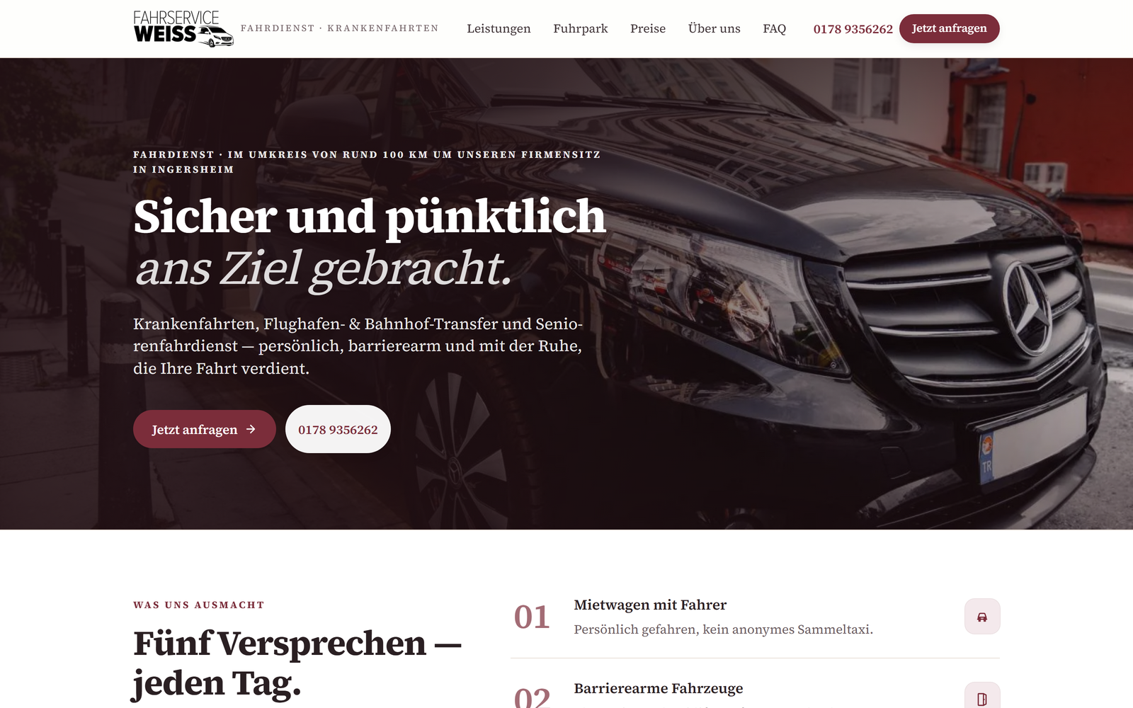 Screenshot von Fahrservice Weiß