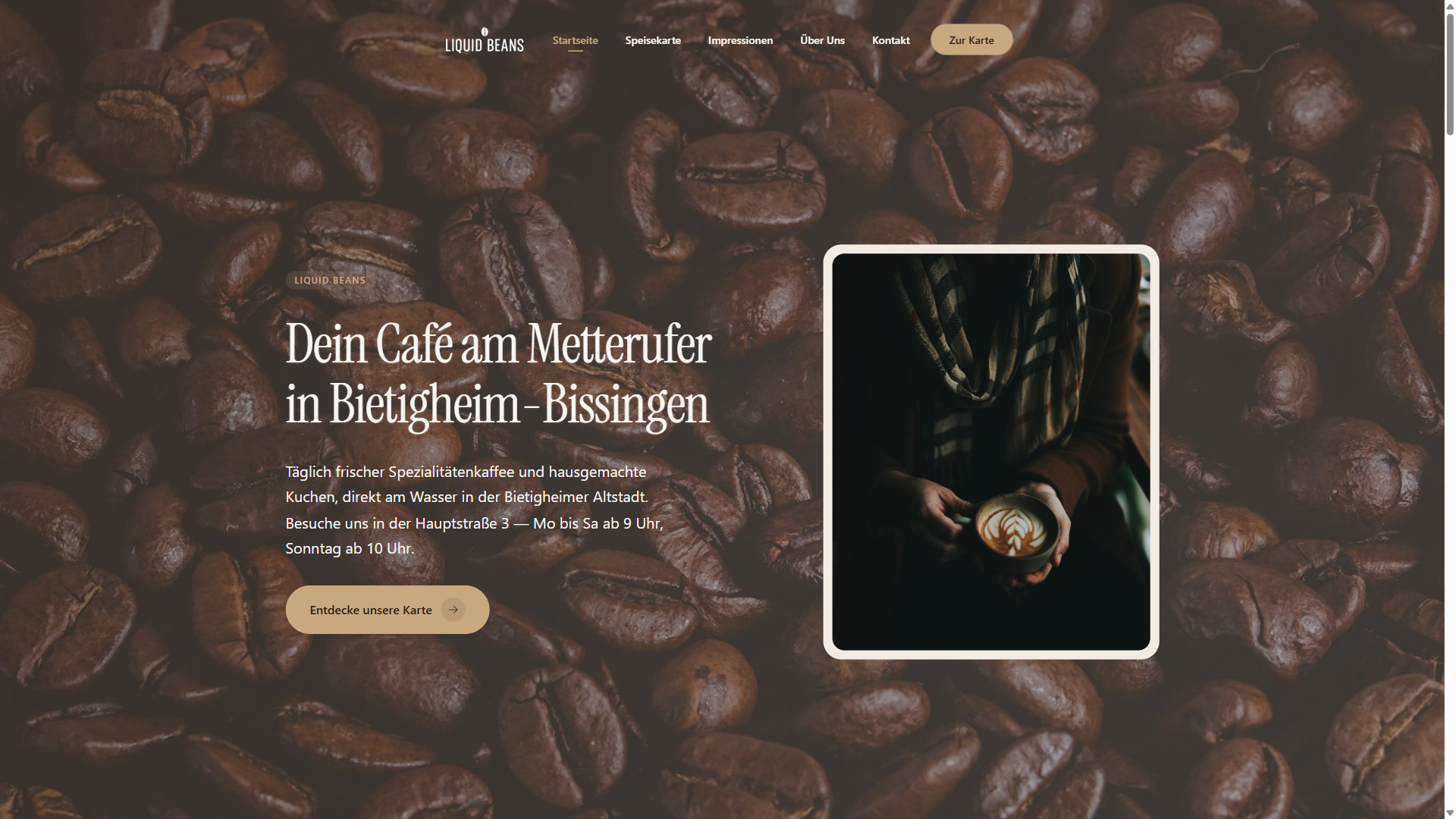 Screenshot von Liquid Beans Cafe