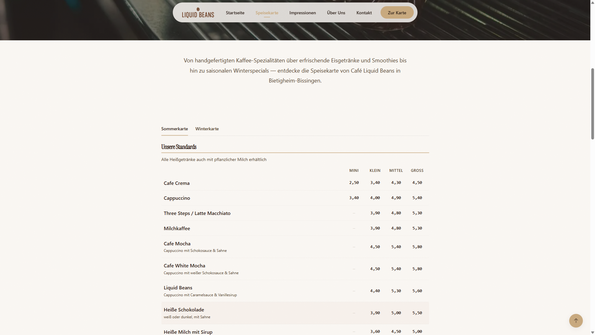 Liquid Beans Cafe — Projekteinblick 2