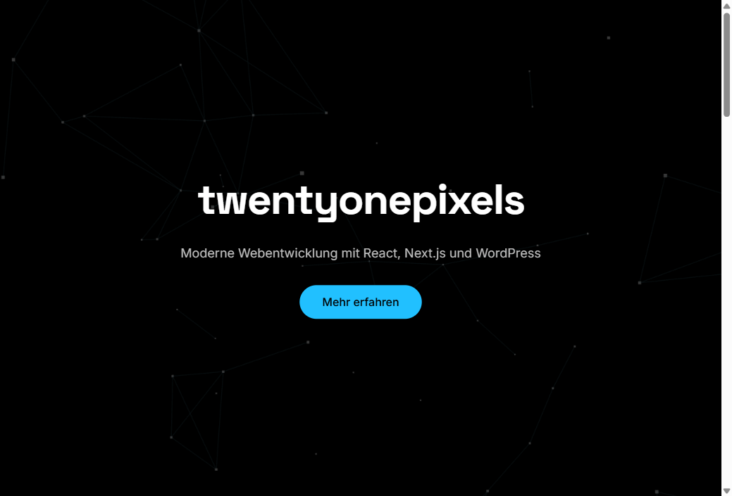 Screenshot von twentyonepixels (intern)